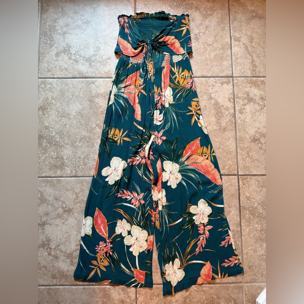 Patrons of Peace Smocked Floral Jumpsuit